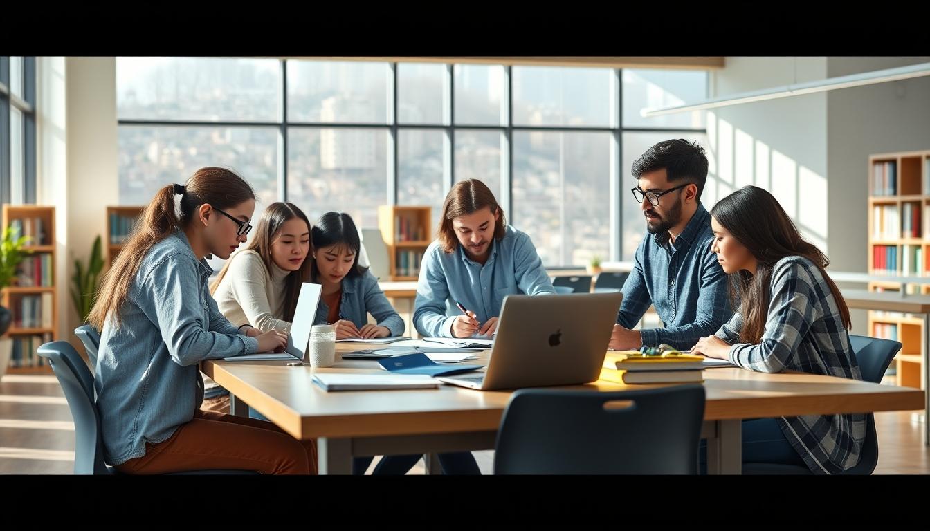Students working in research laboratory